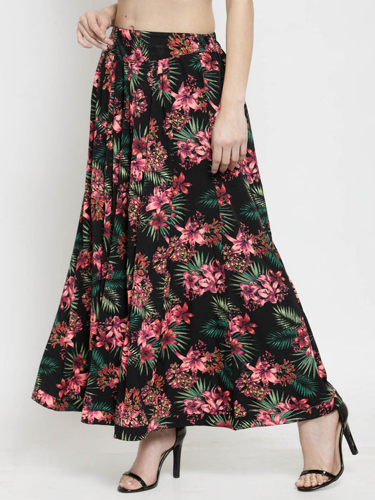Printed Flared skirt