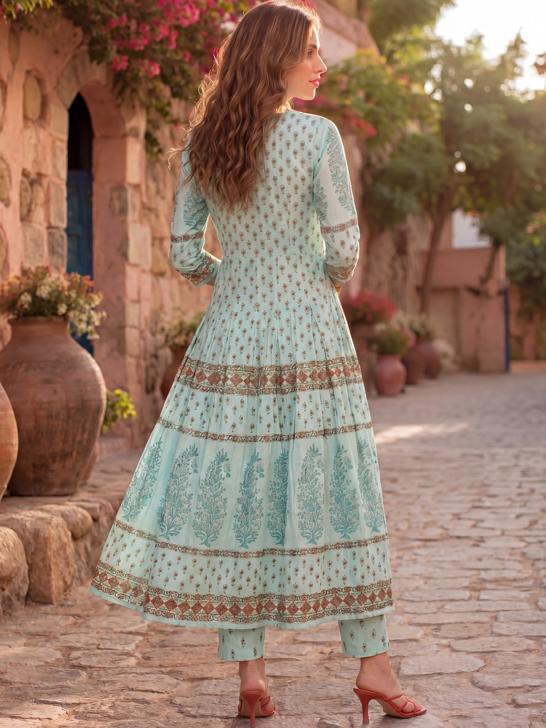 Cotton fit and flared Kurta