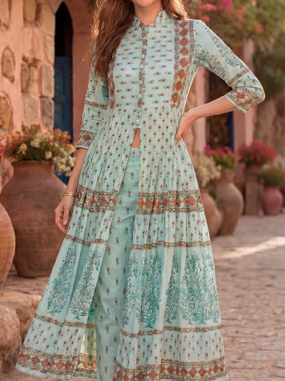 Cotton fit and flared Kurta