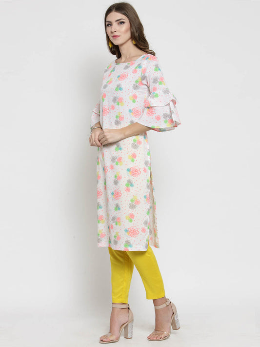 Womens Straight kurts with bell sleeves set