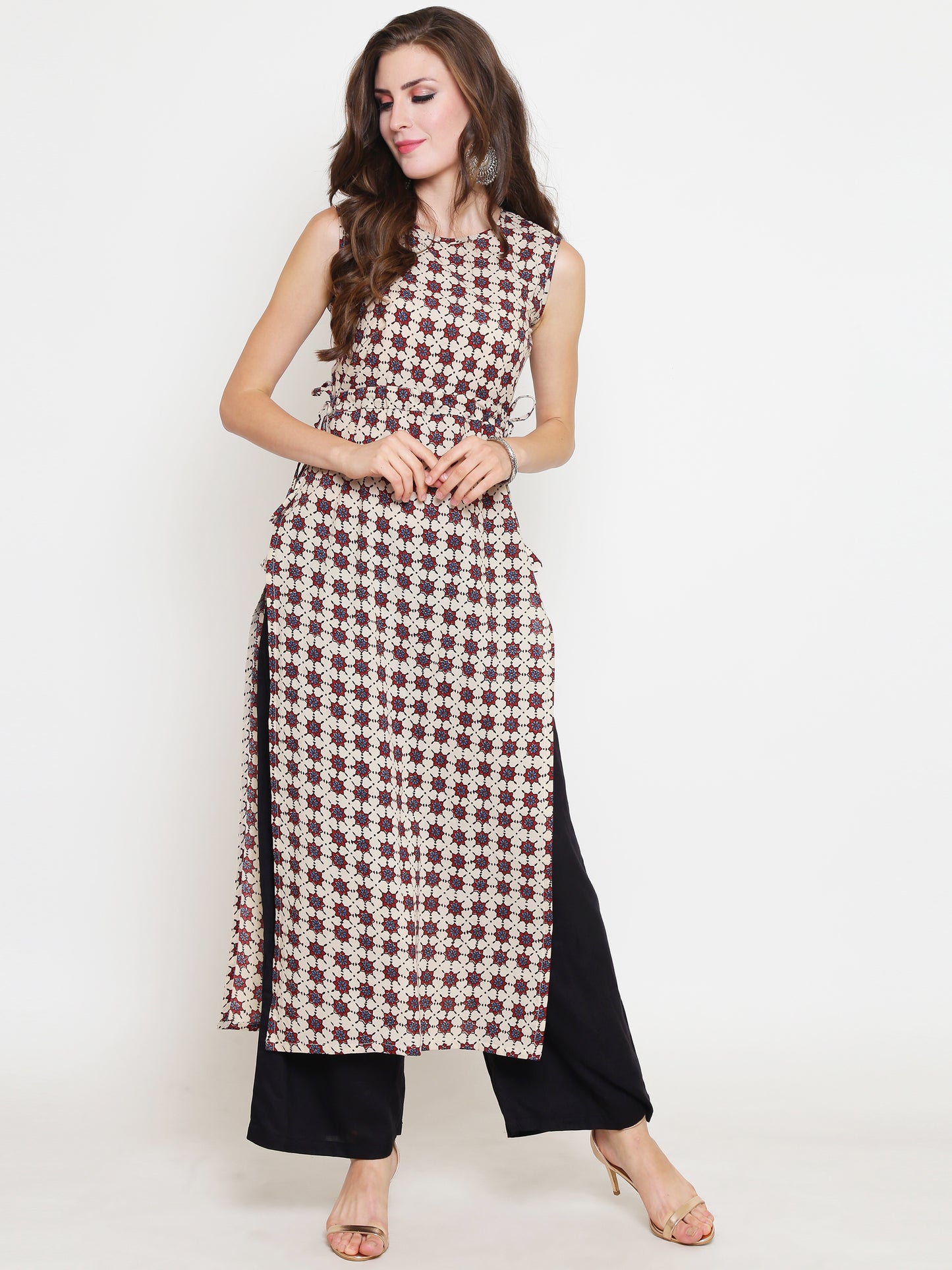 Offwhite Printed Kurta With Palazzo