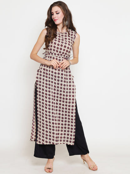 Offwhite Printed Kurta With Palazzo