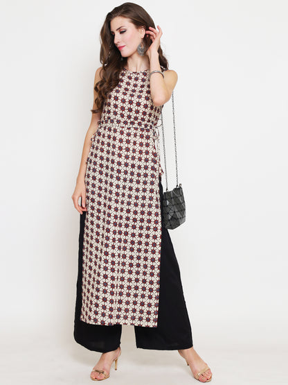 Offwhite Printed Kurta With Palazzo
