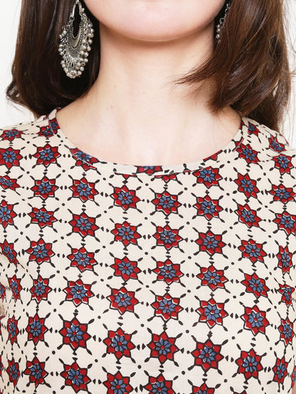 Offwhite Printed Kurta With Palazzo