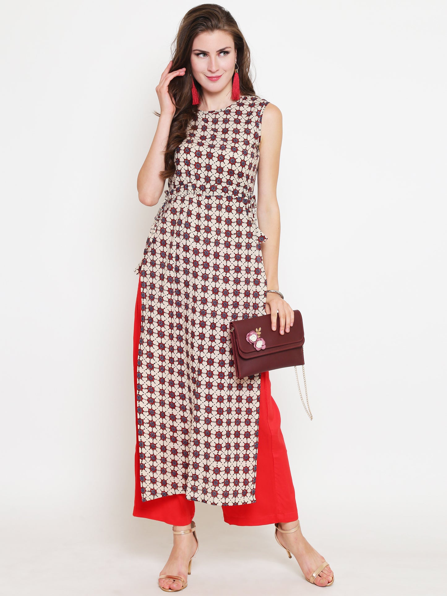 Offwhite Printed Kurta With Palazzo