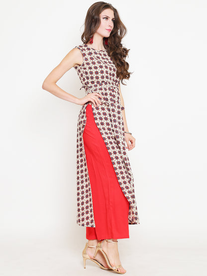 Offwhite Printed Kurta With Palazzo