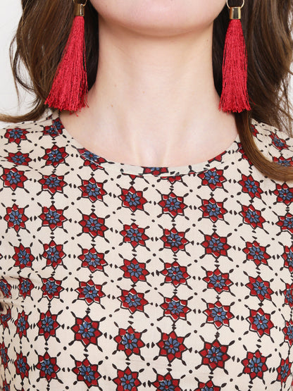 Offwhite Printed Kurta With Palazzo