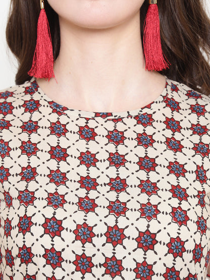 Offwhite Printed Kurta With Palazzo