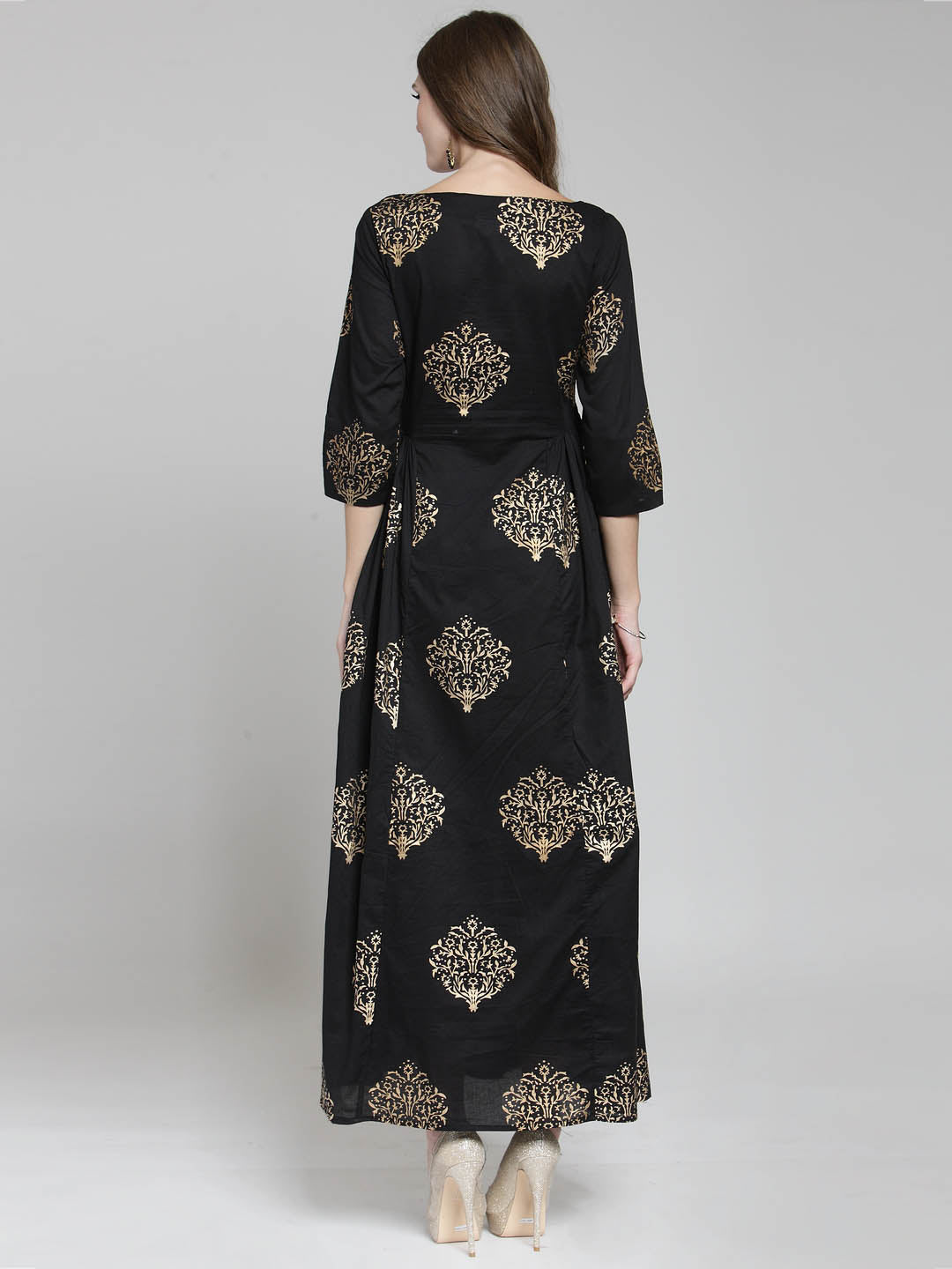 Black Gold print maxi dress