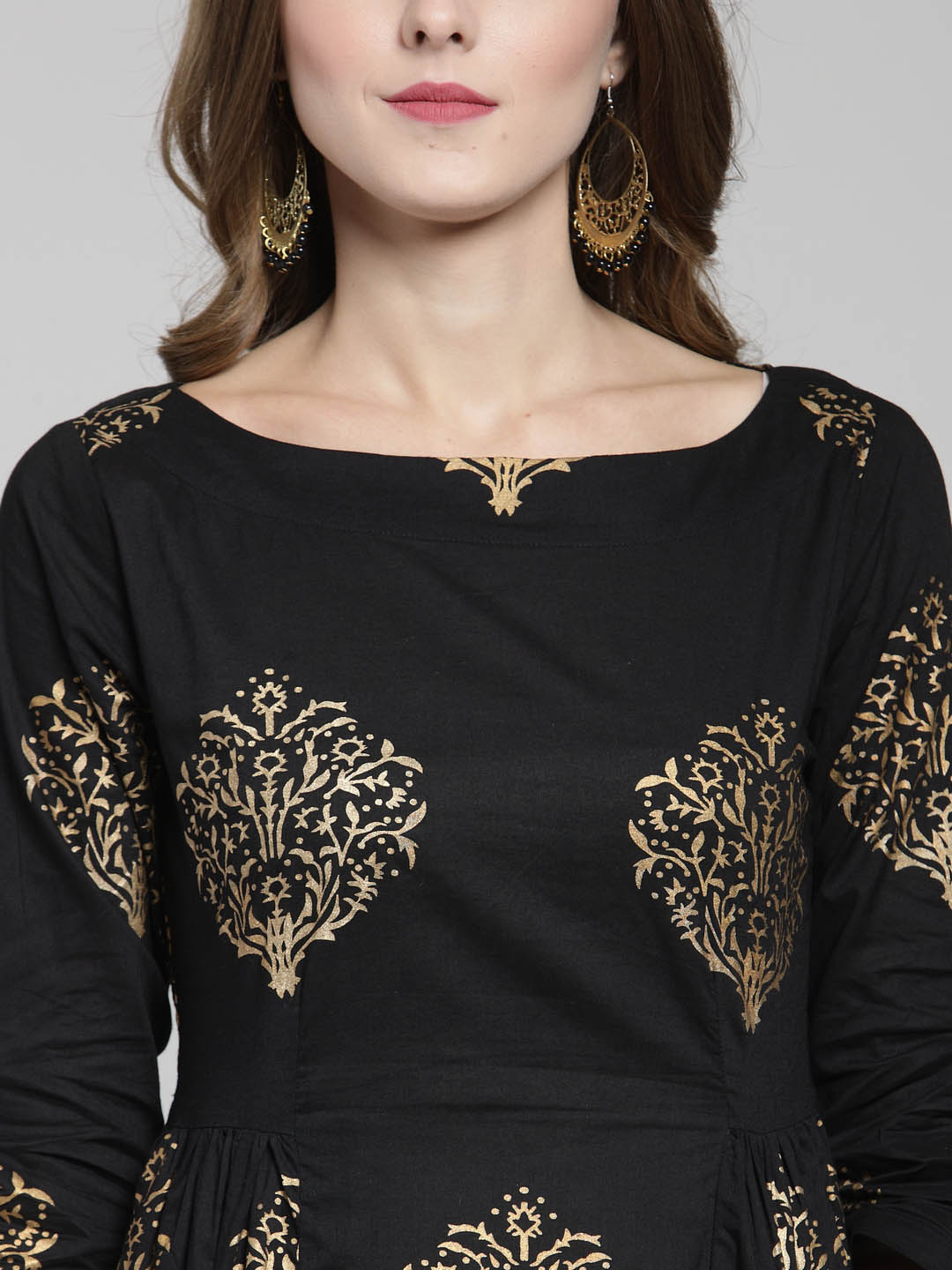 Black Gold print maxi dress