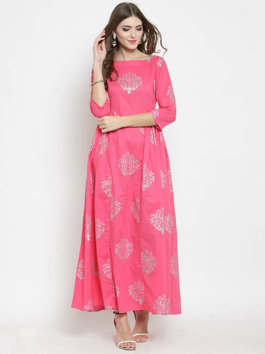 Women gold print Kurta