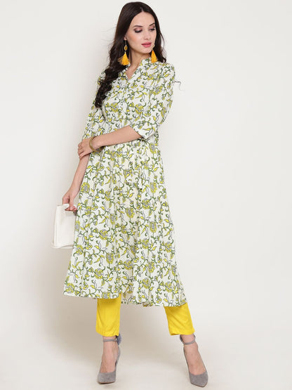 White Anarkali Kurta Comes with Palazzo