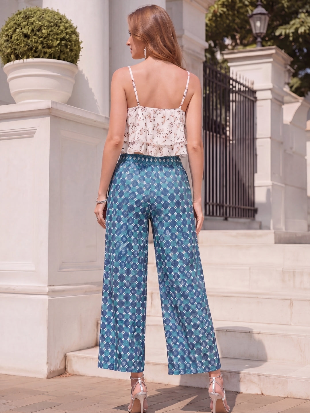 Cotton Wide Leg Ehtnic Trouser