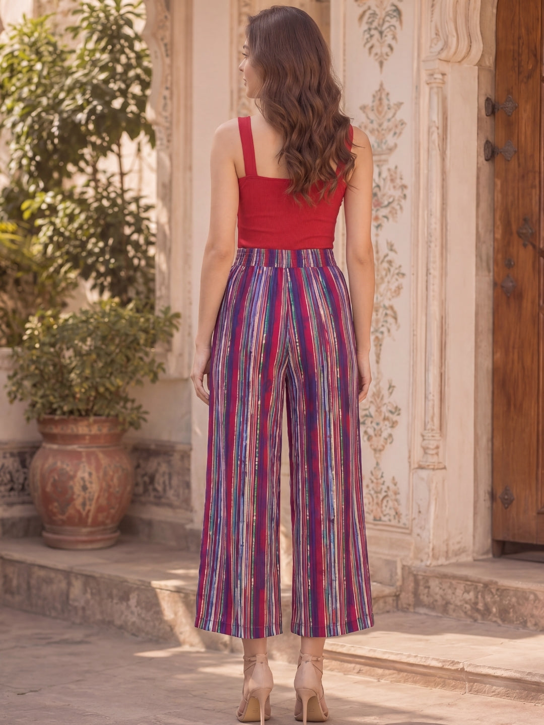 Cotton Wide Leg Ehtnic Trouser
