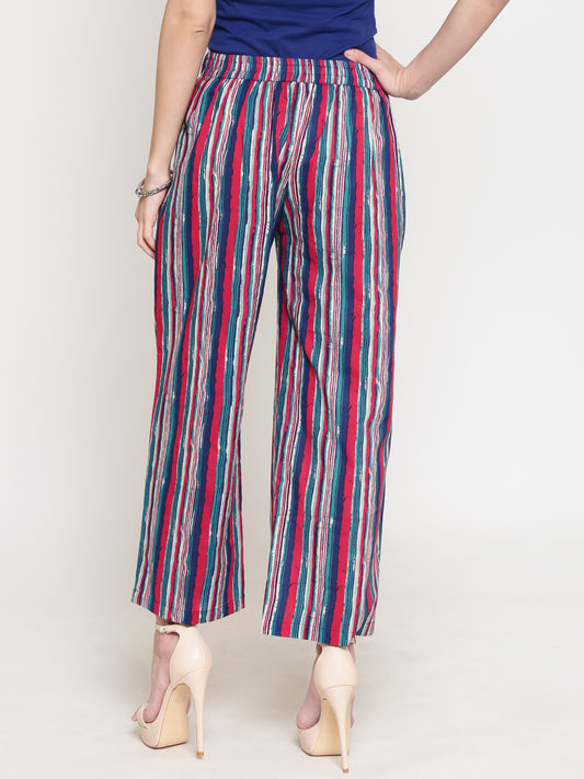 Multicolored Printed Cigarette Palazzo
