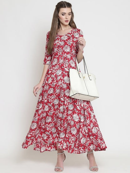 Flared floral print Kurta