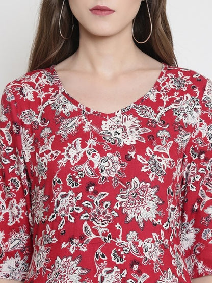 Flared floral print Kurta