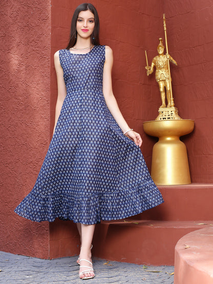 Navy floral  Midi Dress