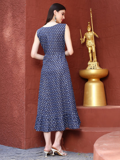 Navy floral  Midi Dress