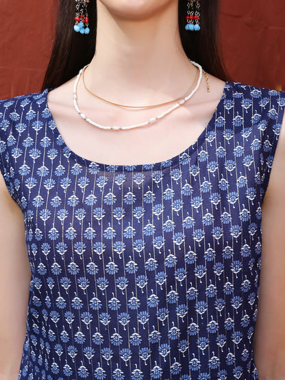 Navy floral  Midi Dress