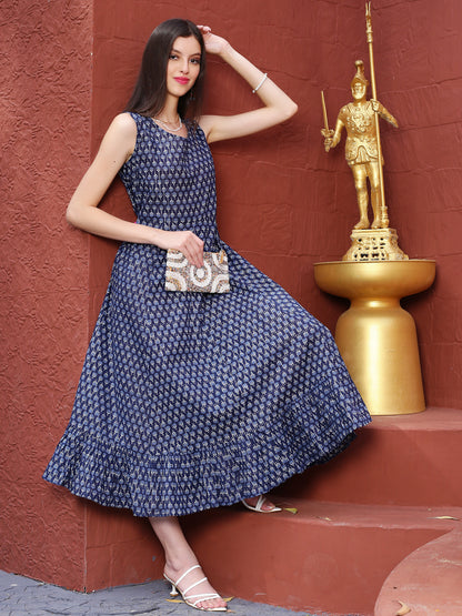 Navy floral  Midi Dress