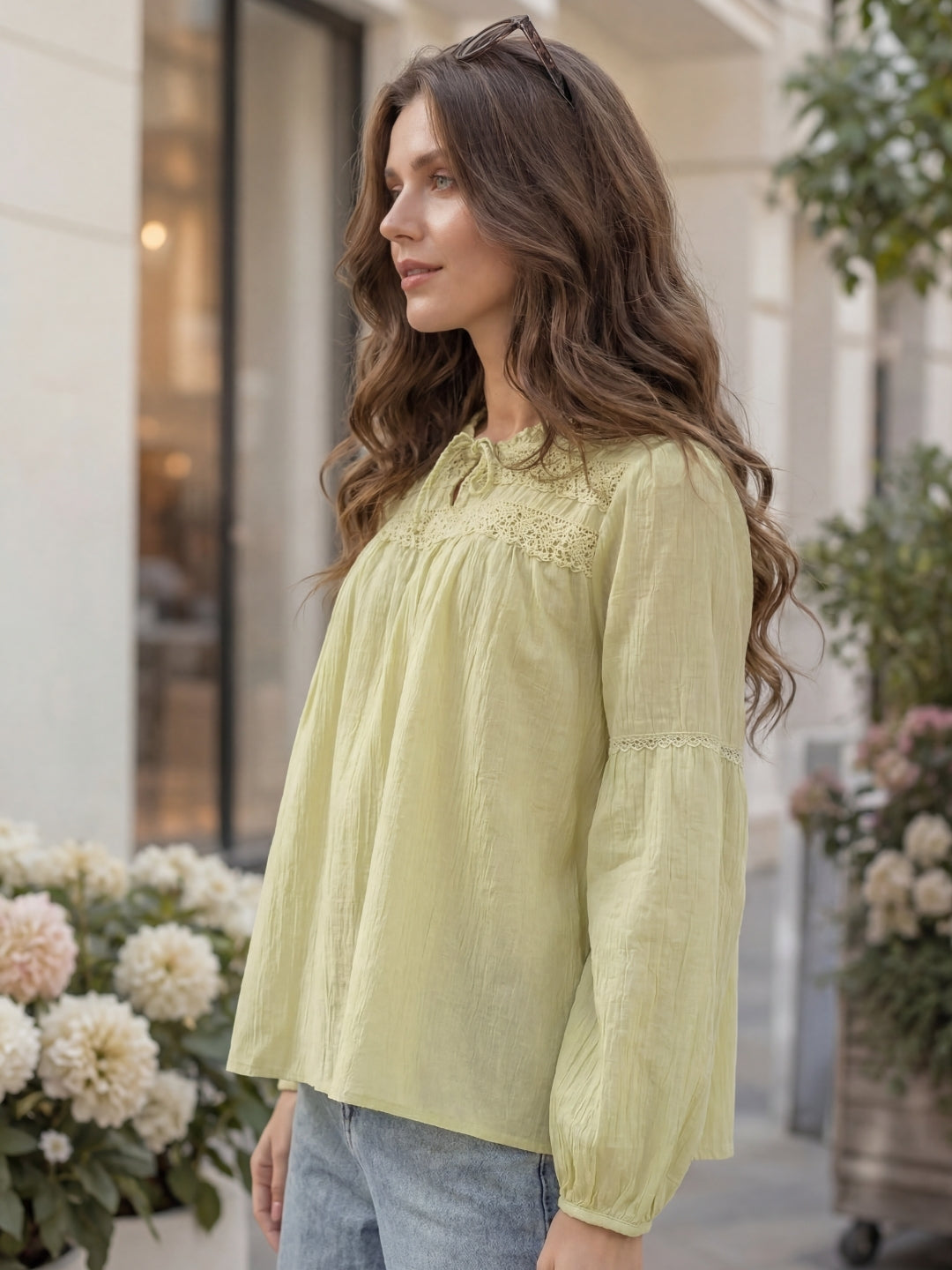 Korean Premium Cotton Lace Top