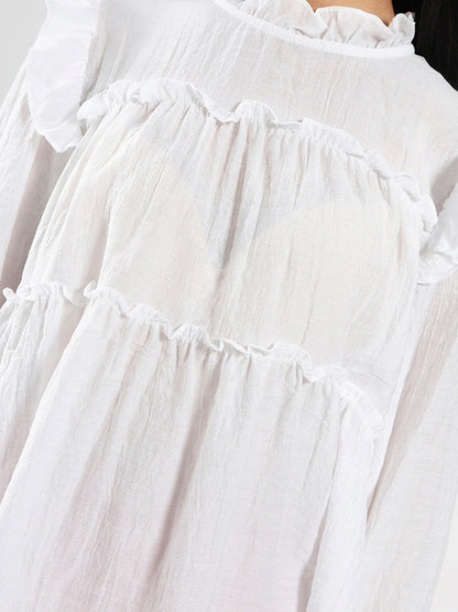 Korean Cotton Ruffle Top