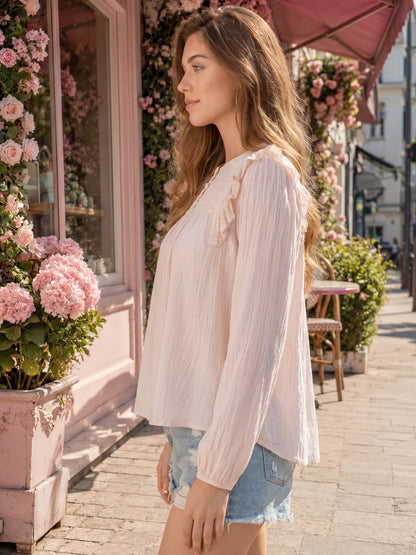 Korean Cotton Ruffle Top