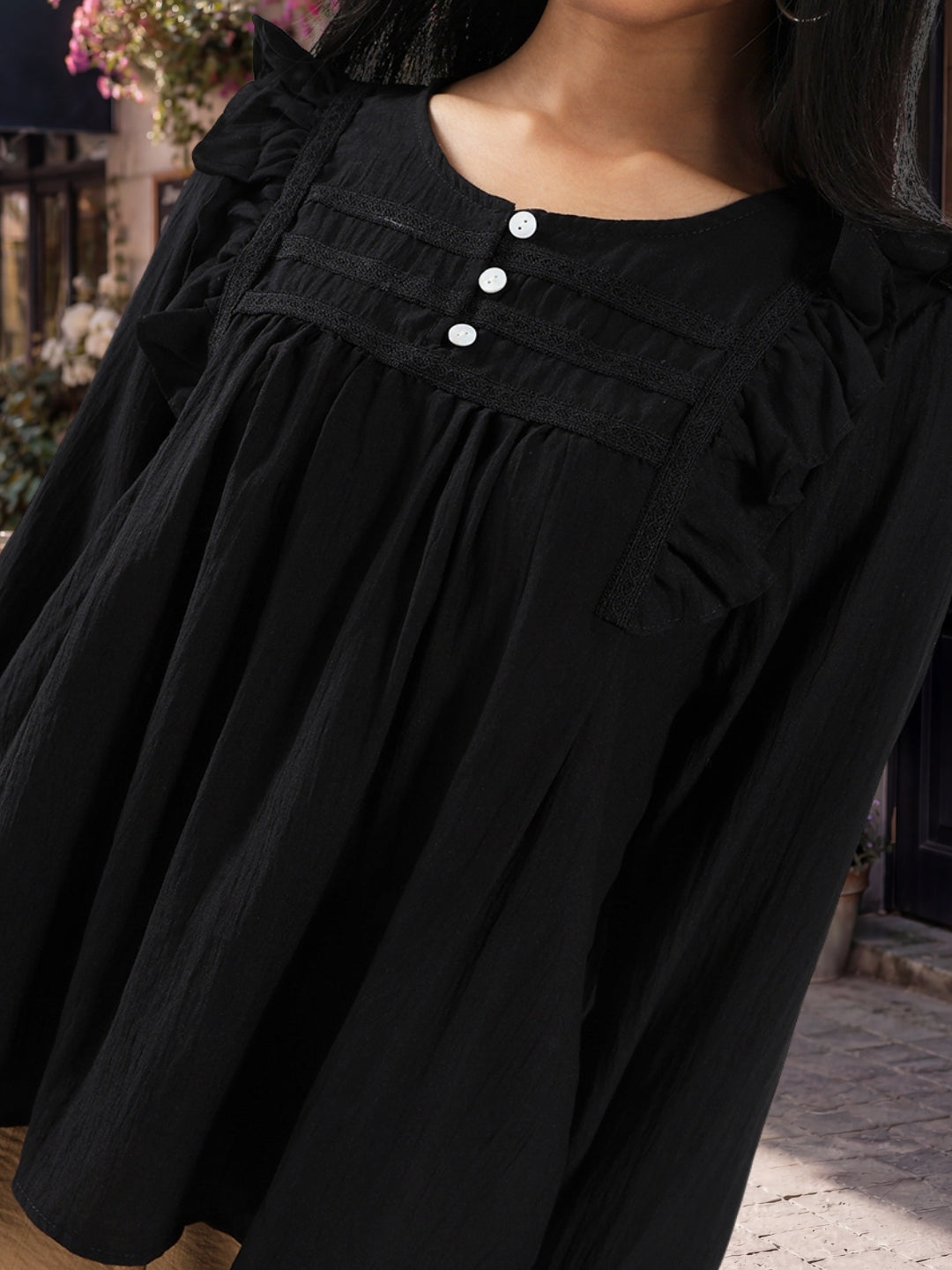 Korean Cotton Ruffle Top