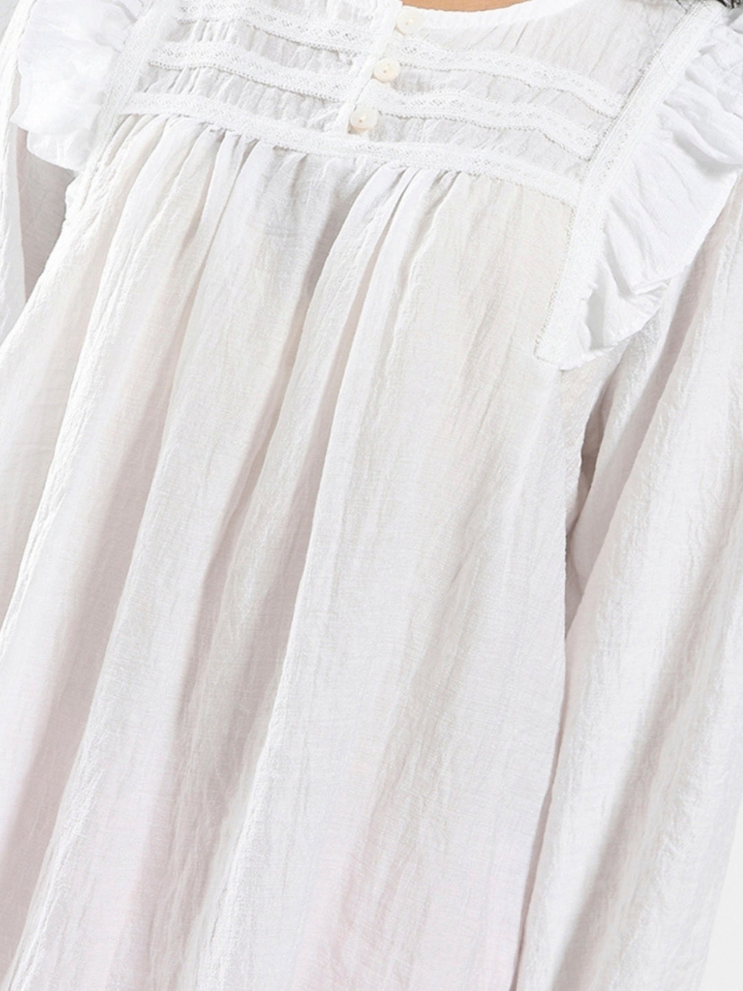 Korean Cotton Ruffle Top