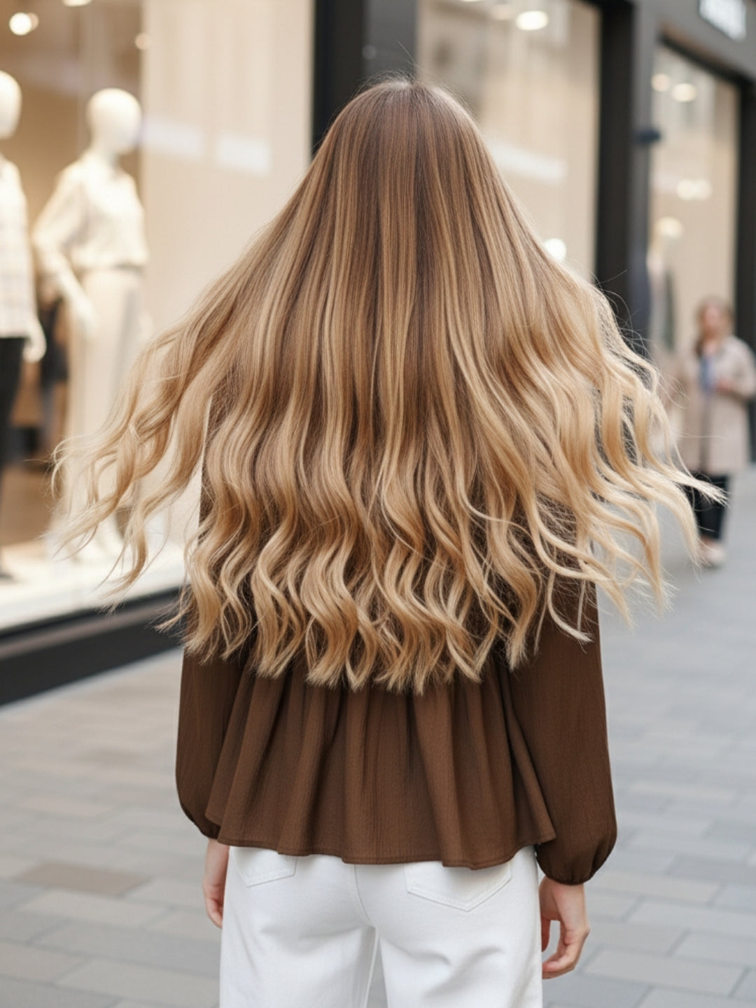 Dark Brown Bow Tie Peplum Stylish Long Sleeve Top