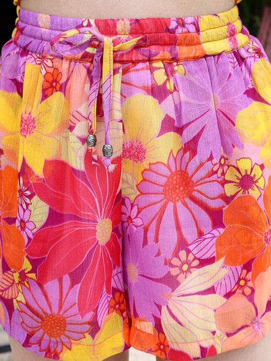Multi Floral Mini Short
