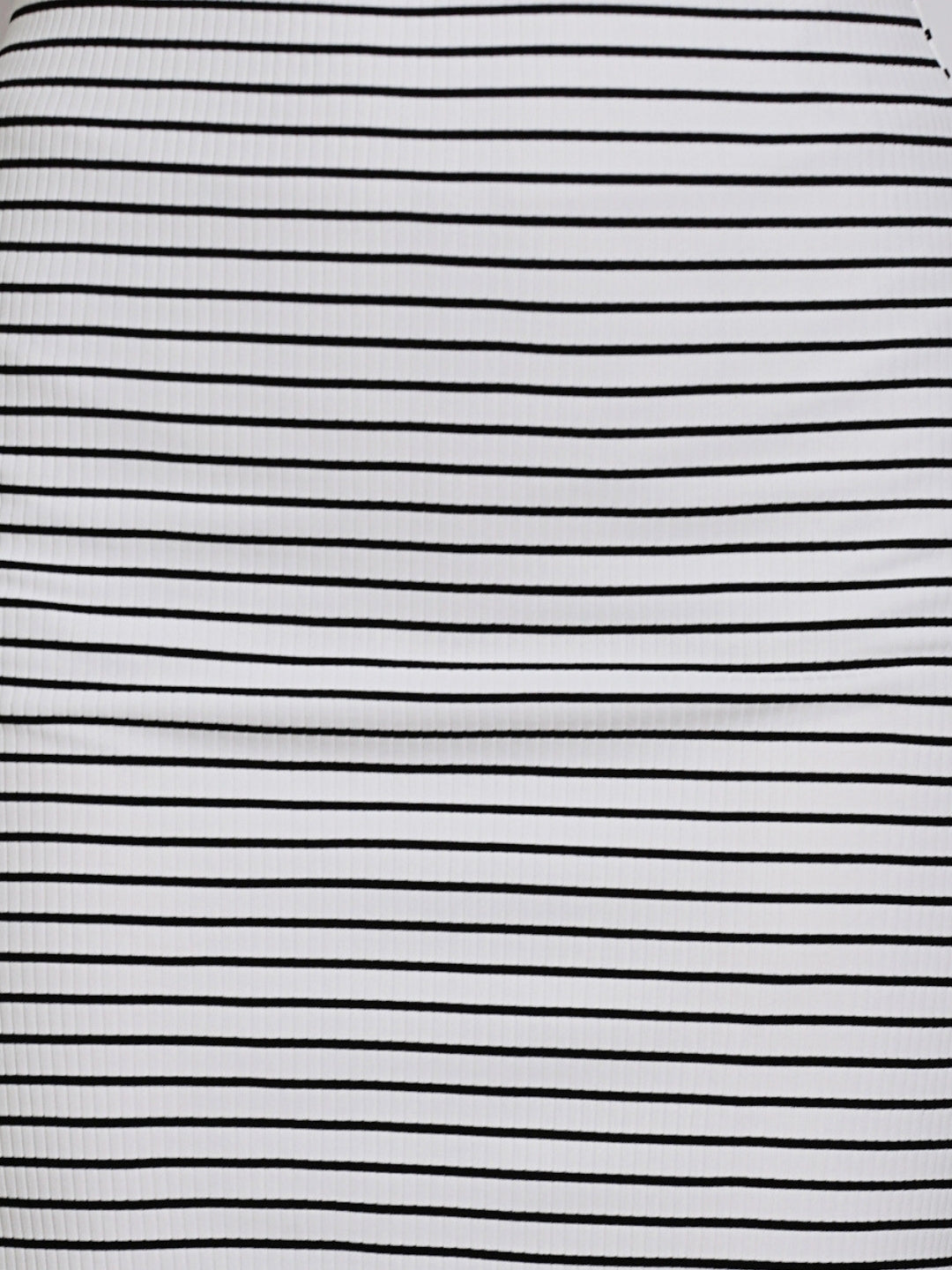 Sera Women White Striped Midi Pencil Knitted Skirts