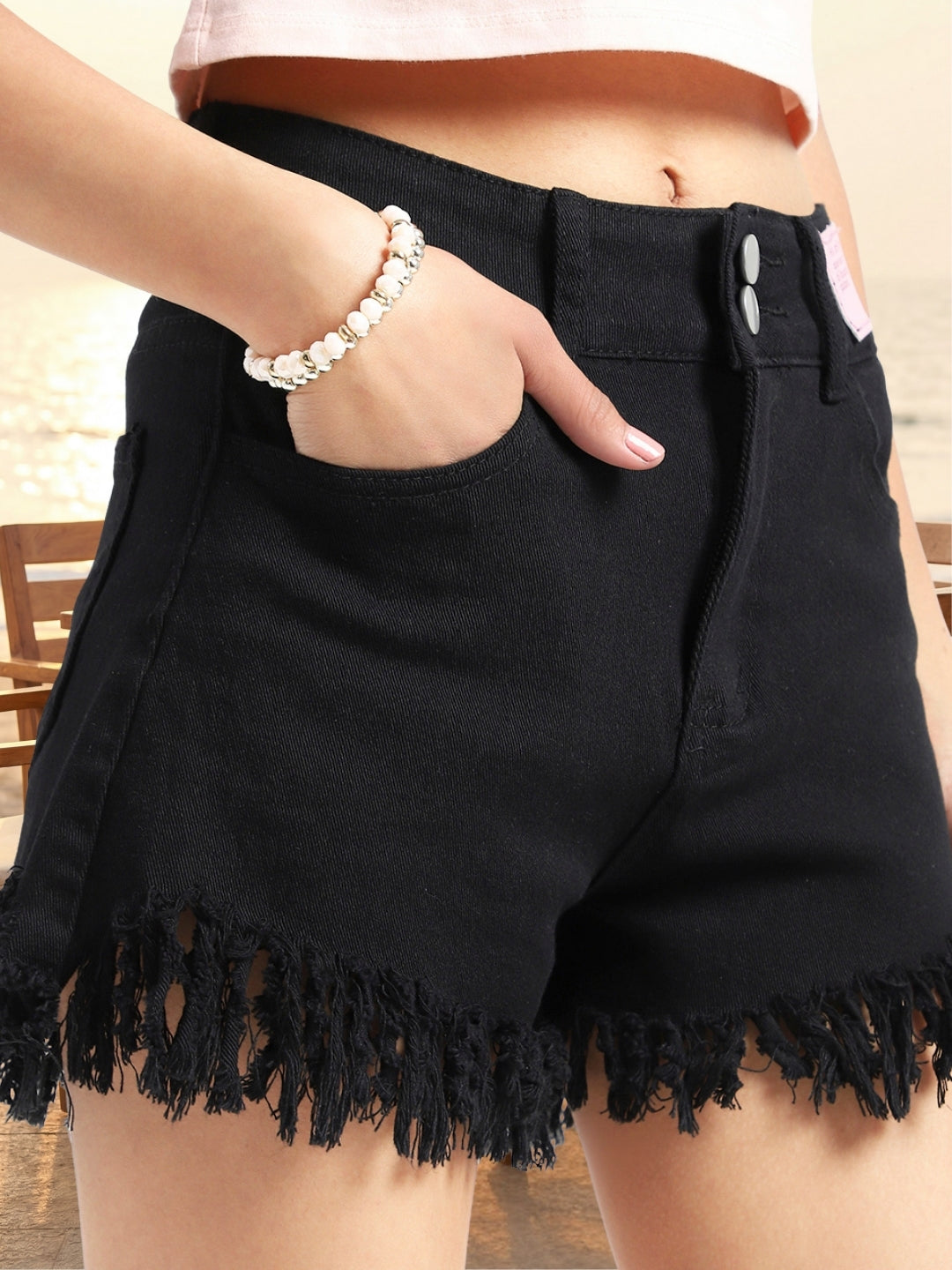 Frayed Korean Denim Shorts