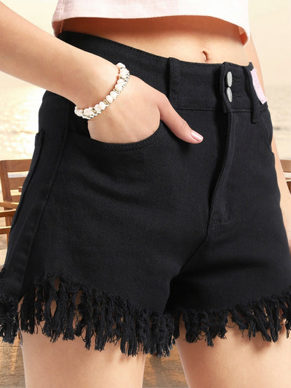 Frayed Korean Denim Shorts