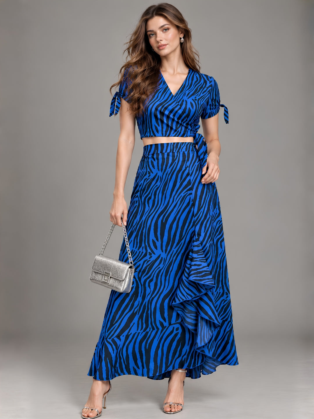 Sera Women Crepe Wrap Cord-Set