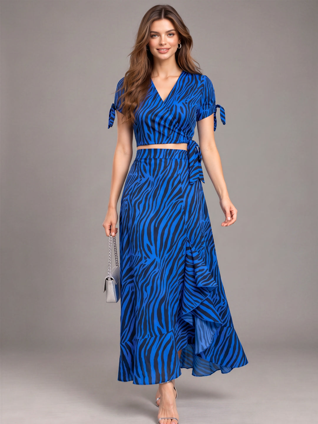 Sera Women Crepe Wrap Cord-Set